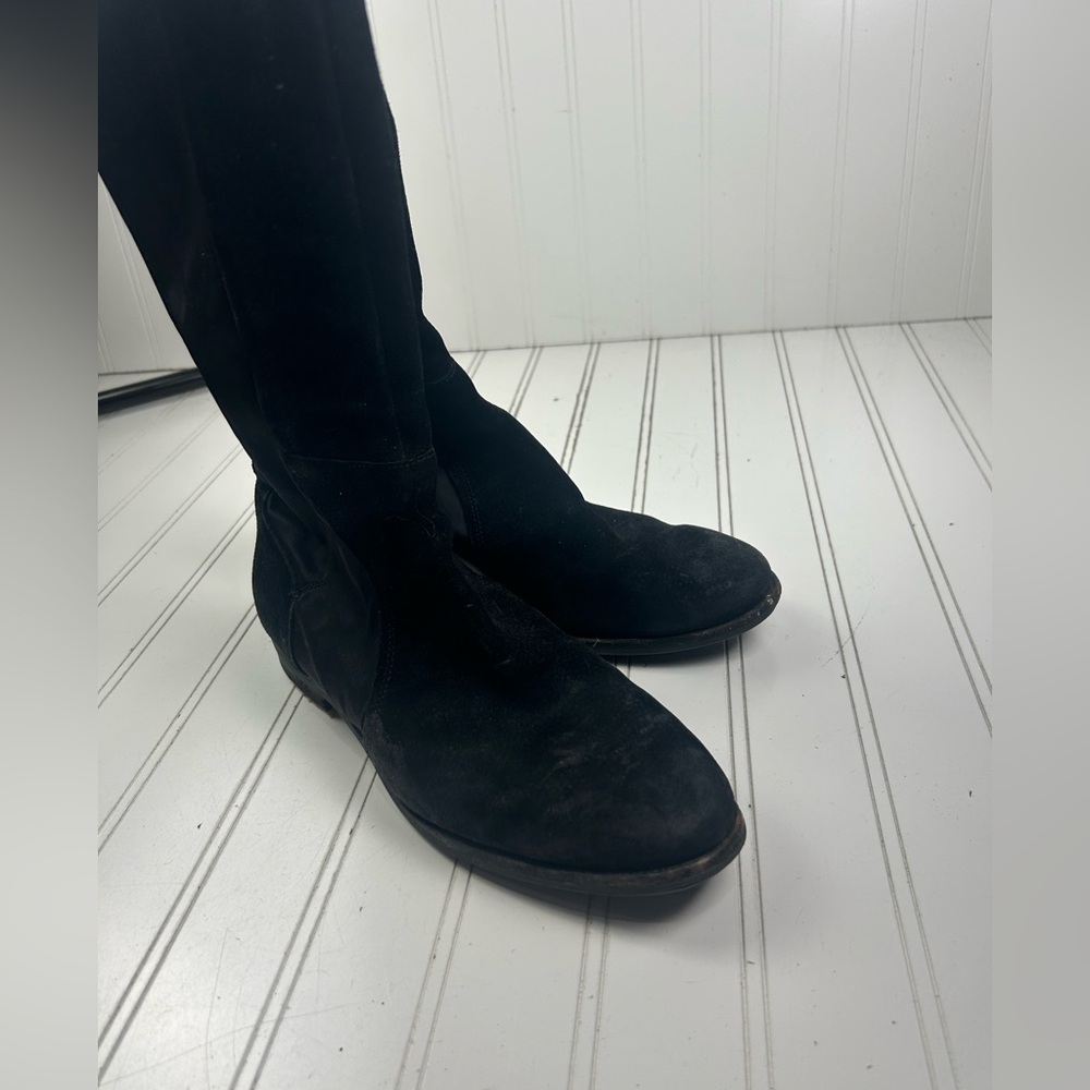 UGG Danae Suede Black Knee-High Tall Riding Women's Boots Size 8 - Picture 4 of 12